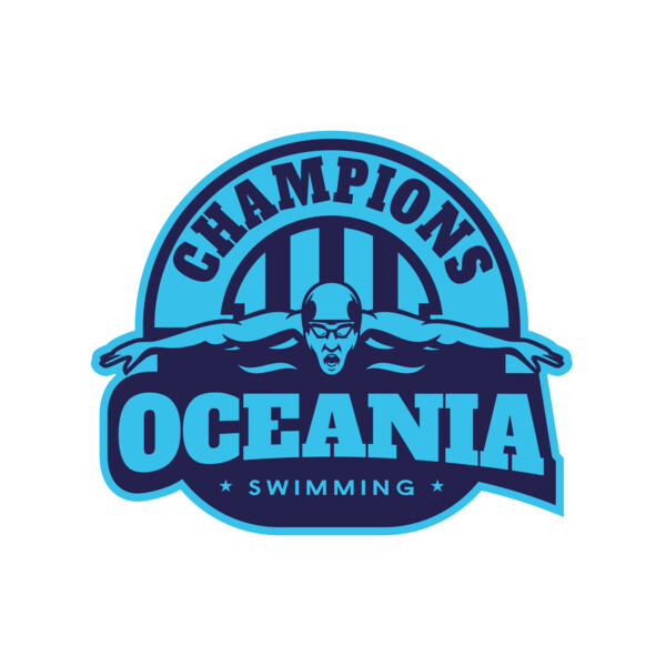 Oceania Champions Swimming logo template Thumbnail